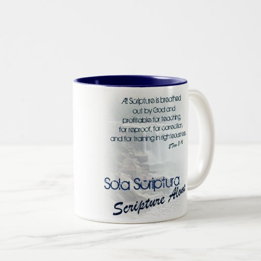 Sola Scriptura/Schrift allein Zweifarbige Tasse (VorderseiteRechts)