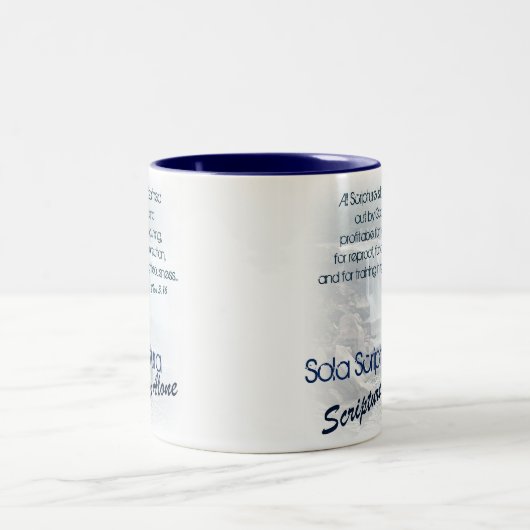 Sola Scriptura/Schrift allein Zweifarbige Tasse (Mittel)