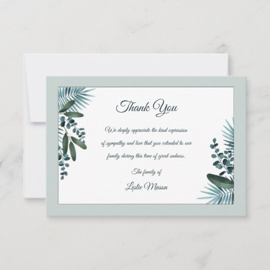 Solace Beileid Vielen Dank Dankeskarte (Vorderseite)