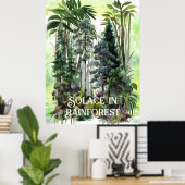 Solace in Rainforest Spirituelles Zen Zitat für Le Poster (Heimbüro)