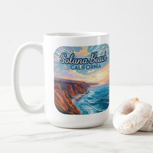 Solana Beach California San Diego Vintag Kaffeetasse (Mit Donut)