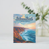 Solana Beach California San Diego Vintage Karte (Stehend Vorderseite)