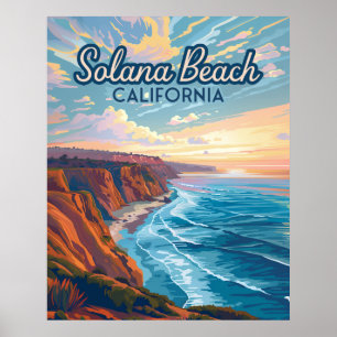 Solana Beach Kalifornien San Diego Vintage Poster