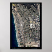 Solana Beach, kalifornisches Satellitenposter druc Poster (Vorne)