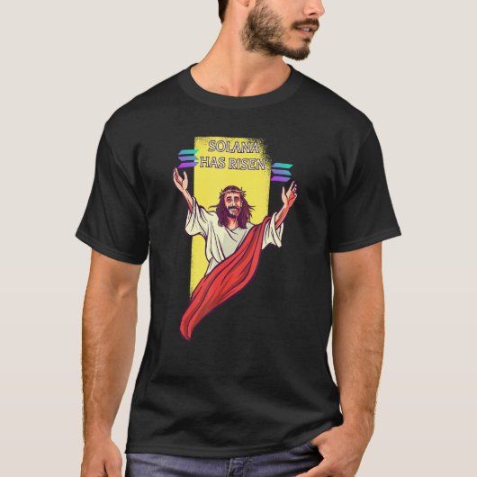 Solana Crypto hat die Kryptowährung Jesus T-Shirt (Vorderseite)