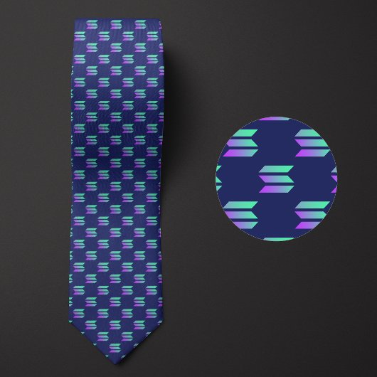 Solana Logo Kryptowährungsmuster Krawatte