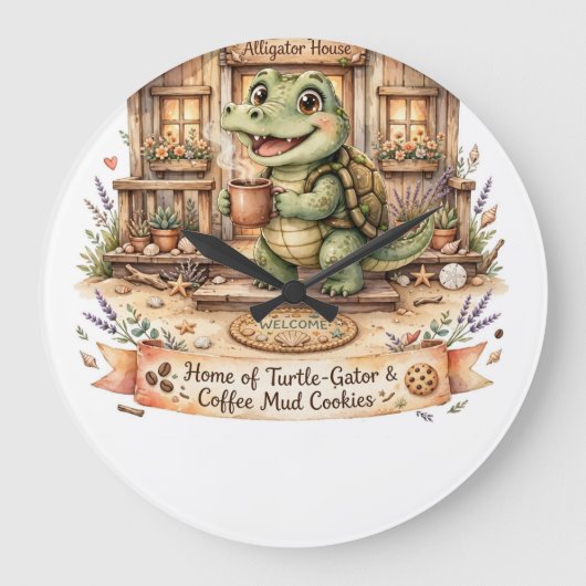 Solange Alligator Haus Dekor Wanduhr (Vorderseite)