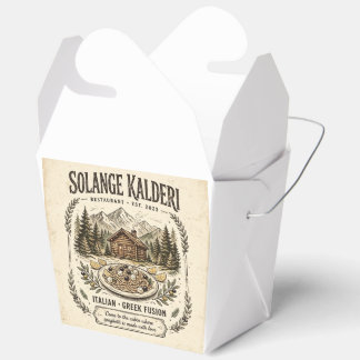Solange Kalderi Restaurant Frontlogo & Rückmenü  Geschenkschachtel