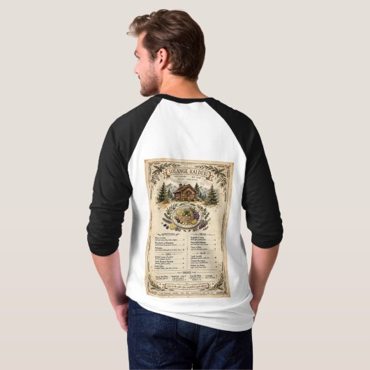 Solange Kalderi Restaurant Menü Design T-Shirt (Schwarz voll)