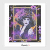 Solania Halloween Hexe mit Raven by Renee L Aufkleber (Blatt)