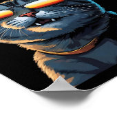 Solar 2024 Eclipse Cat Wearing Eclipse Brillen Poster (Ecke)