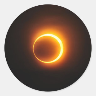 Solar Annual Eclipse of Jan 2010 in Jinan China Runder Aufkleber