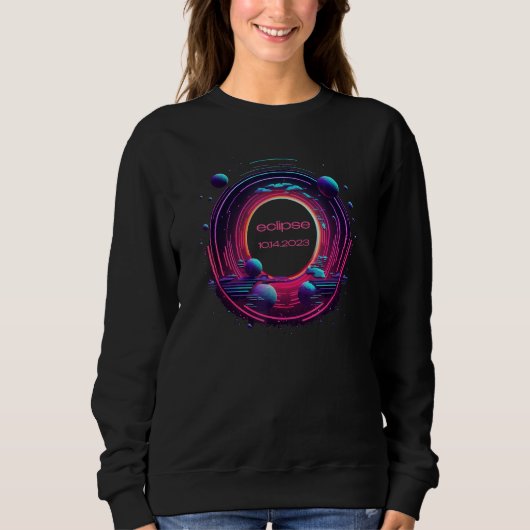 Solar Annular Eclipse 2023 Totality Eclipse Vaporw Sweatshirt (Vorderseite)