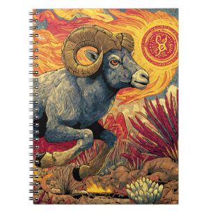 Solar Aries Ram Zodiac Notebook Notizblock