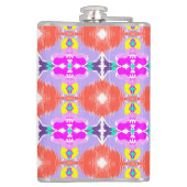 Solar Bloom Kaleidoscope Throw Pillow Flachmann (Rückseite)