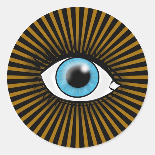 Solar Blue Eye Runder Aufkleber (Vorderseite)