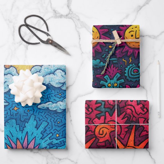 Solar Carnival Geschenkpapier Set (Vorderseite)