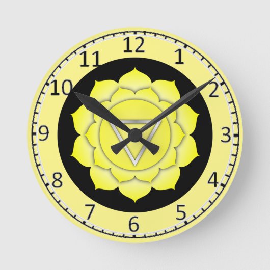 Solar Chakra Runde Wanduhr (Vorderseite)