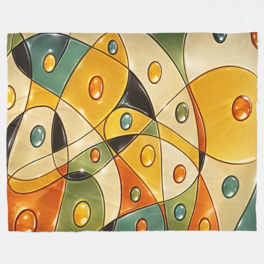 Solar Crest Mosaik Fleecedecke (Vorderseite (Horizontal))