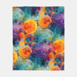 Solar Drift Vibrant Fractal Art Abstract Pattern Fleecedecke