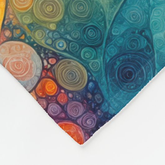 Solar Drift Vibrant Fractal Art Abstract Pattern Fleecedecke (Ecke)