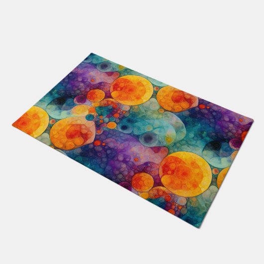 Solar Drift Vibrant Fractal Art Abstract Pattern Fußmatte (Schrägansicht)