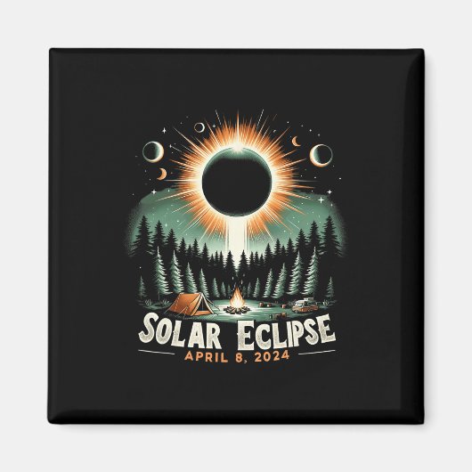 Solar Eclipse 04.08.2024 American Solar Eclipse Magnet (Vorne)