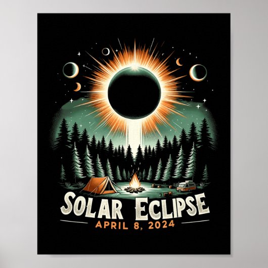 Solar Eclipse 04.08.2024 American Solar Eclipse Poster (Vorne)