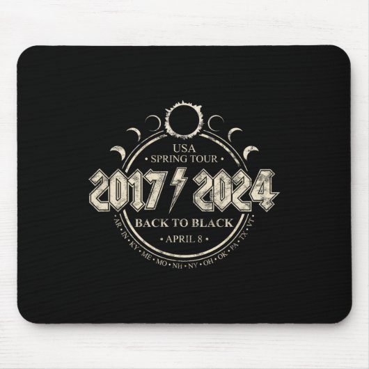Solar Eclipse 2017-2024 Zurück zu schwarzen US-Frü Mousepad (Vorne)