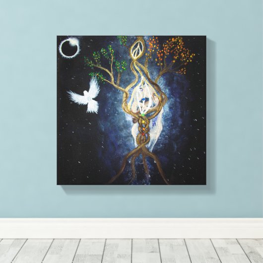 Solar Eclipse 2017 Heilige Gewerkschaft Leinwanddruck (Insitu (Holzboden))