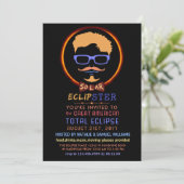 Solar Eclipse 2017 Party Funny Hipster Einladung (Stehend Vorderseite)