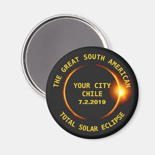 Solar Eclipse 2019 Chile Südamerika Magnet (Vorderseite/Rückseite)