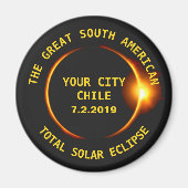 Solar Eclipse 2019 Chile Südamerika Magnet (Vorne)