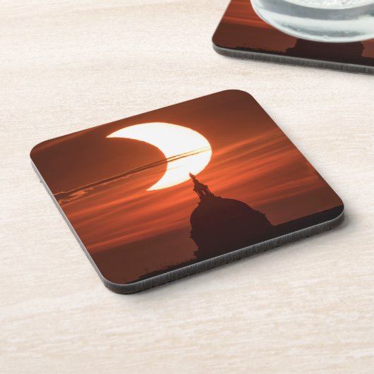 Solar Eclipse 2021 Getränkeuntersetzer (Linke Seite)