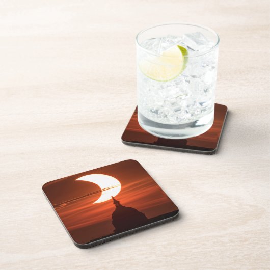 Solar Eclipse 2021 Getränkeuntersetzer (Rechte Seite)