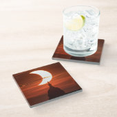 Solar Eclipse 2021 Glasuntersetzer (Schrägansicht)