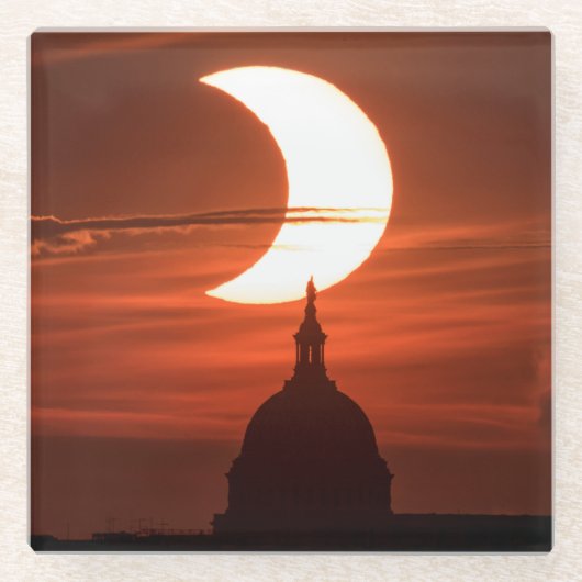 Solar Eclipse 2021 Glasuntersetzer (Vorderseite)