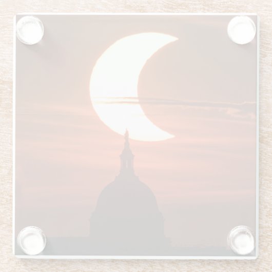 Solar Eclipse 2021 Glasuntersetzer (Rückseite)
