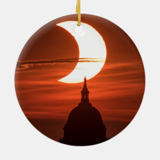 Solar Eclipse 2021 Keramik Ornament (Hinten)