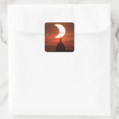 Solar Eclipse 2021 Quadratischer Aufkleber (Tasche)