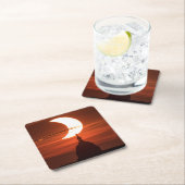 Solar Eclipse 2021 Rechteckiger Pappuntersetzer (Vor Ort)