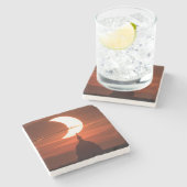 Solar Eclipse 2021 Steinuntersetzer (Seitenansicht)