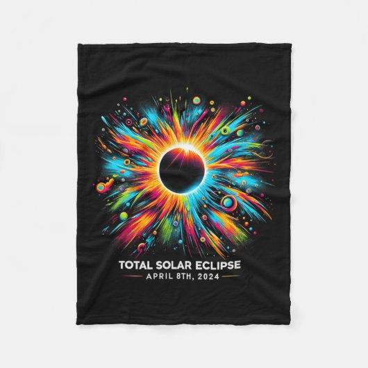 Solar Eclipse 2024 04,08,24 Eclipse Mens Womens Ki Fleecedecke (Vorderseite)