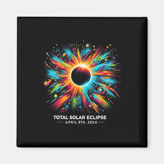 Solar Eclipse 2024 04,08,24 Eclipse Mens Womens Ki Magnet (Vorne)