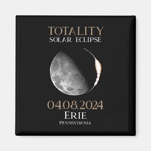 Solar Eclipse 2024 04,08,24 Erie Pennsylvania Magnet (Vorne)