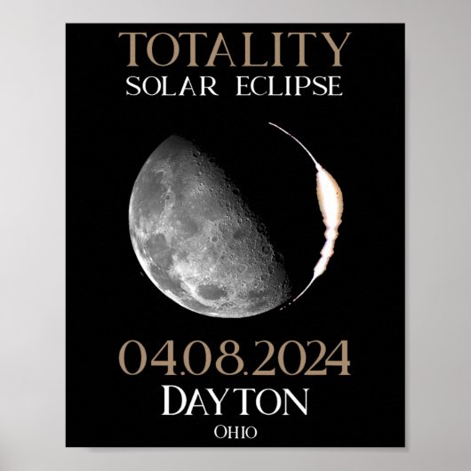 Solar Eclipse 2024 04 Dayton Ohio Poster (Vorne)