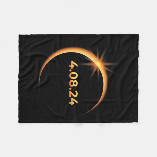 Solar Eclipse 2024 America Totality 04 08 24 Sprin Fleecedecke (Vorderseite (Horizontal))