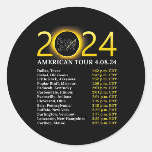 Solar Eclipse 2024 American Tour 2024 Totality Tot Runder Aufkleber