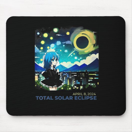Solar Eclipse 2024 Anime Style Art Mousepad (Vorne)