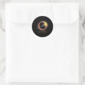 Solar-Eclipse 2024 April 8 Gesamt-Eclipse Runder Aufkleber (Tasche)